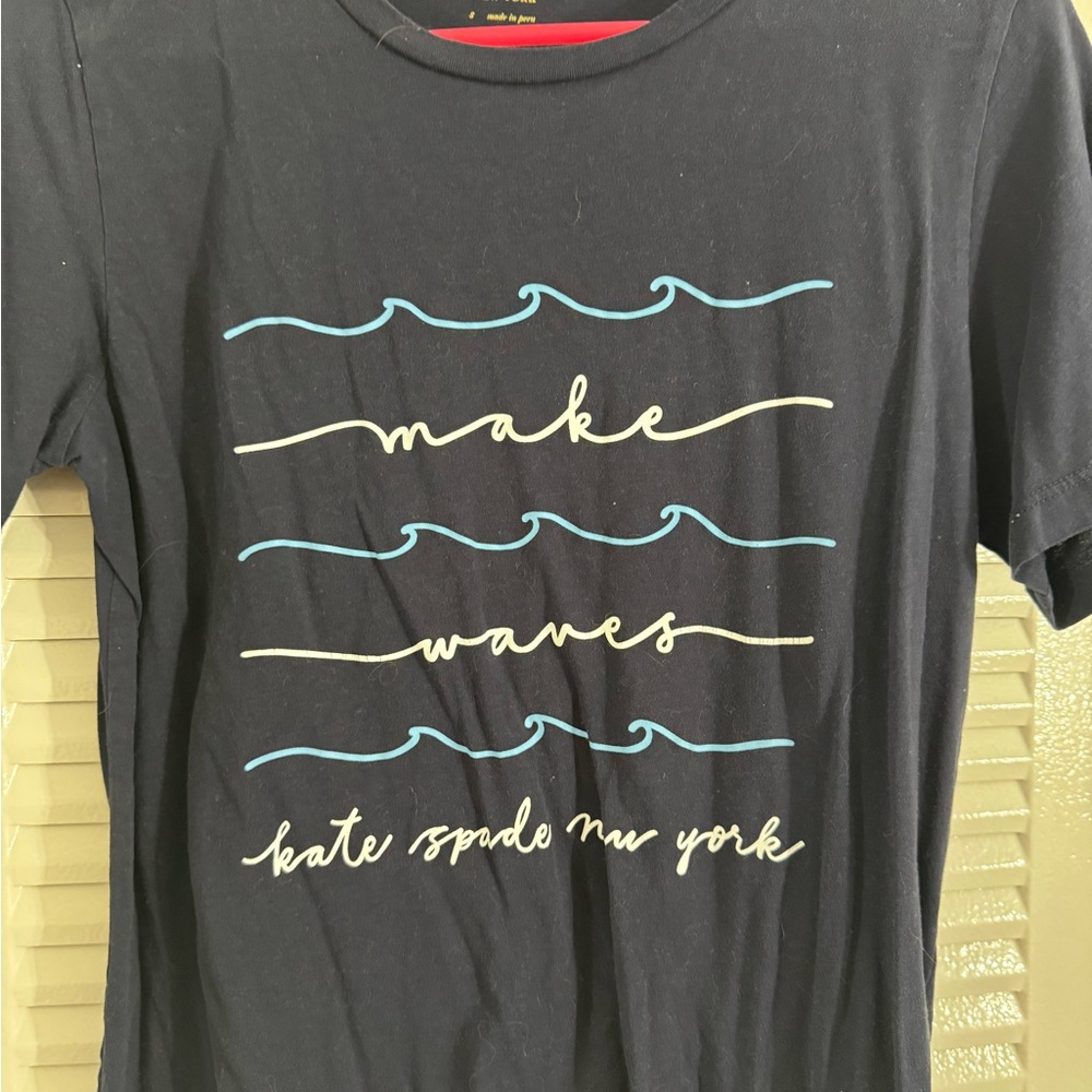 Kate Spade Navy Tee with Wave Design